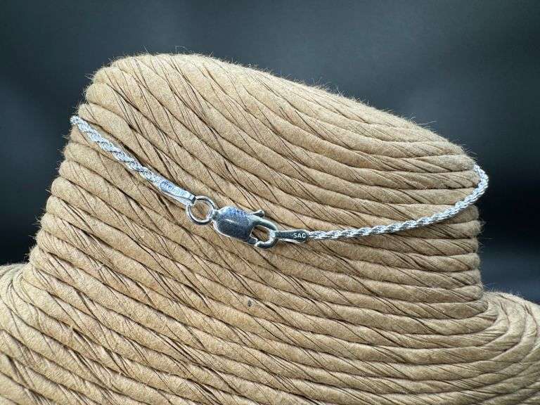 Sterling Silver Diamond-Cut Rope Chain 1.5mm Solid 925 Italy New Bracelet 7"