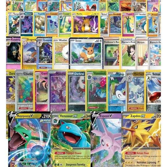 100 Card Pokemon Bundle with 5 Ultra Rare Cards