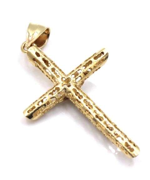 Nicely Scaled 14K YG Crucifix Pendant
