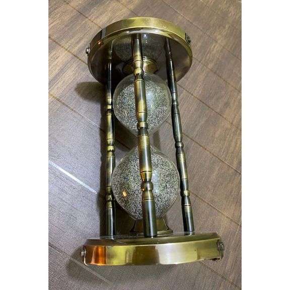 Brass Hourglass with Compass