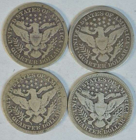 1894, 1897-O, 1901-O, & 1903-O Barber Quarters