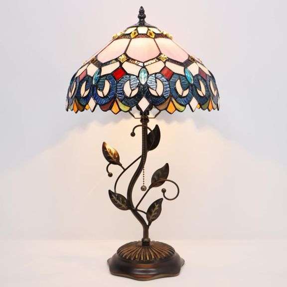 Pink Stained Glass Table Lamp