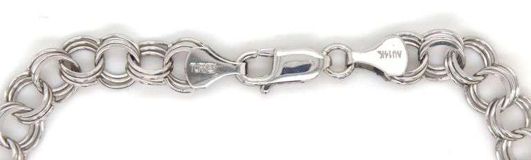14kt White gold charm bracelet