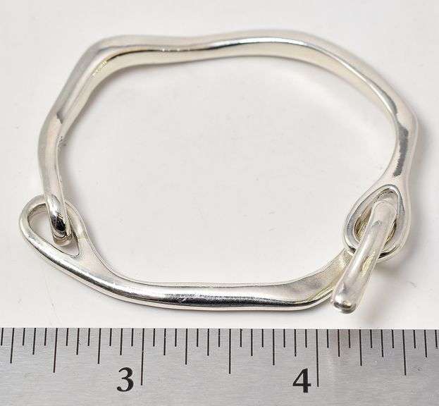 Unique Fish Hook Clasp Bracelet in Sterling Silver