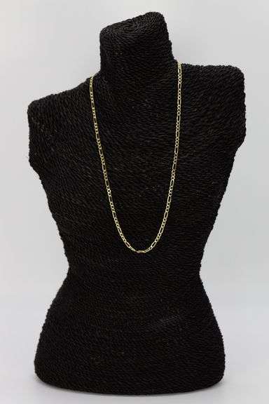 10k Yellow Gold Hollow Figaro Link Chain 4.3mm Necklace 24"