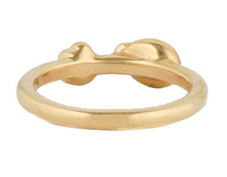 Aaron Basha 0.06ctw Diamond and Red Enamel Ladybug Ring in 18K