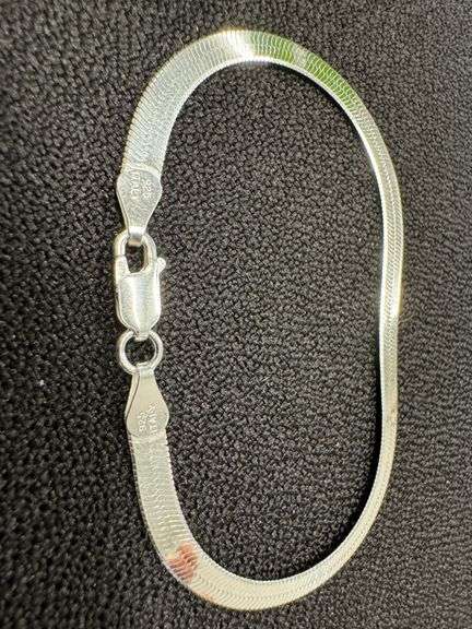 Sterling Silver Flexible Herringbone Bracelet 4.5mm Solid 925 Italian Chain 7"