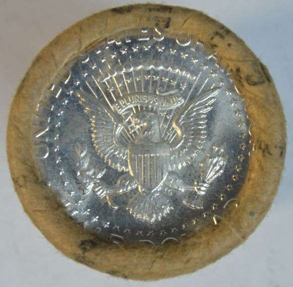 Original Bank-Wrapped Roll of BU 1964 Silver Kennedy Half Dollars