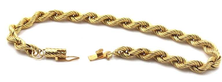 14kt Yellow gold rope bracelet
