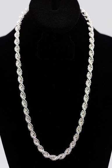Sterling Silver Hollow Spiral Rope Chain 8mm Pure 925 Italy New Men's Wide Necklace 22"