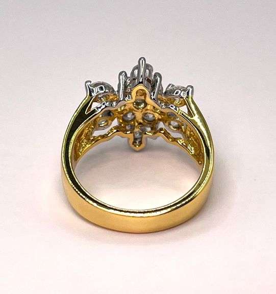 Stunning 14 Kt Yellow Gold Plated 2.4 Ctw Lab Simulated Diamond Ring