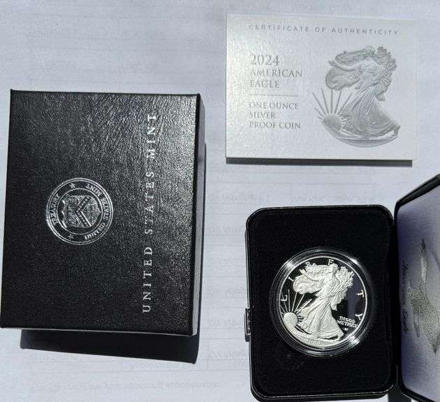 2024 W  Proof Silver Eagle With Box & Paper