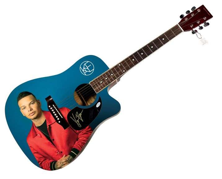 Kane Brown Autographed 1/1 Custom Graphics Photo Guitar ACOA