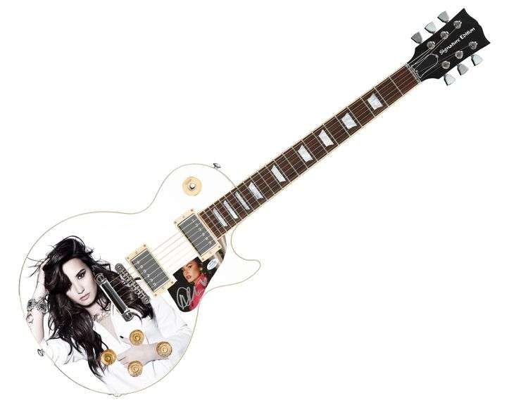Demi Lovato Autographed Gibson Les Paul Photo Graphics Guitar ACOA