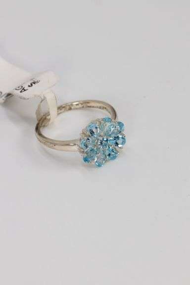 Sterling Silver Natural Blue Topaz Gemstone Ring
