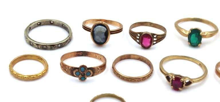 Instant Collection of 19 Vintage Gold Baby Rings