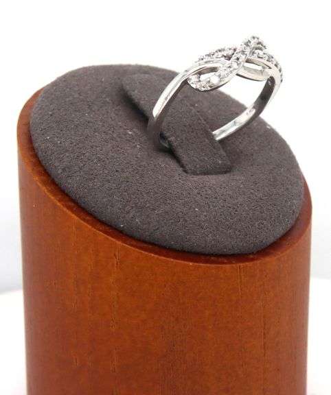10kt White gold diamond accent Infinity ring