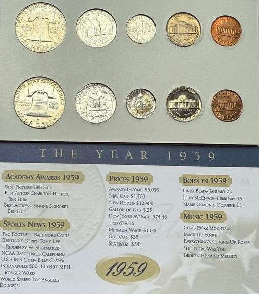 Vintage 1959 BU Year Set