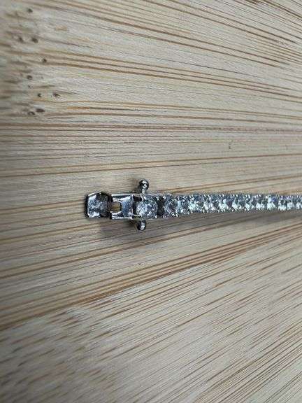 Rhodium Plated 925 Sterling Silver Round Clear CZ Tennis Necklace Bracelet 3mm 7"