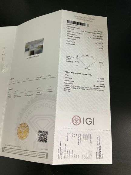 I.G.I CERTIFIED 3.08 CARAT PEAR SHAPE DIAMOND