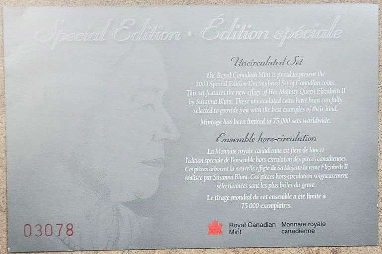 2003 Royal Canadian Special Edition Uncirculated Set