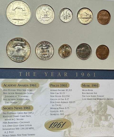 Vintage 1961 BU Year Set