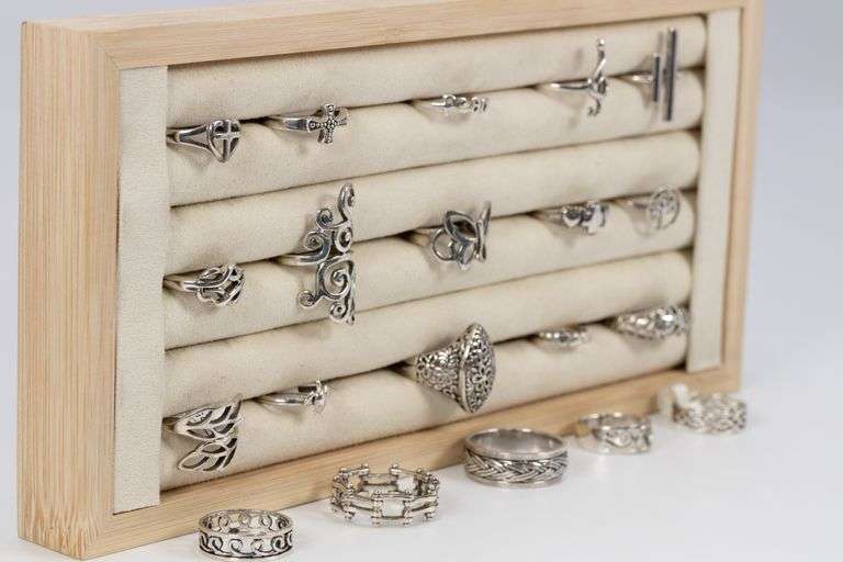 .925 Sterling Silver Curated 20 Ring Lot Various Sizes & Styles