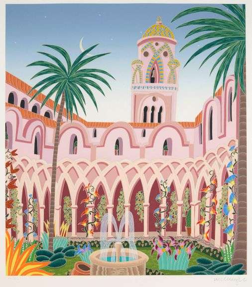 Thomas McKnight Original Signed Serigraph Framed 'Amalfi Cloister'