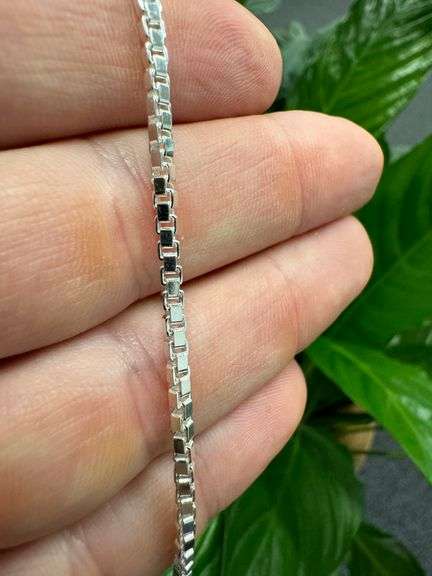 Sterling Silver Box Chain 2.4mm Genuine Solid 925 Italy Classic New Necklace 18"
