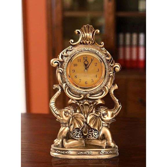 Bronze Elephant Mantel Clock