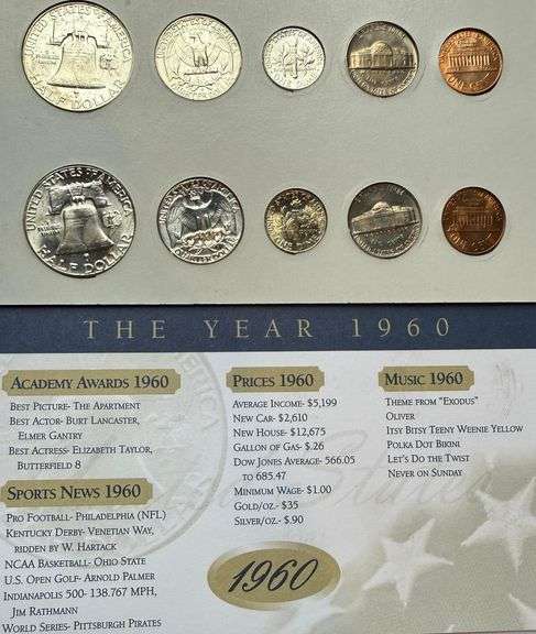 Vintage 1960 BU Year Set.