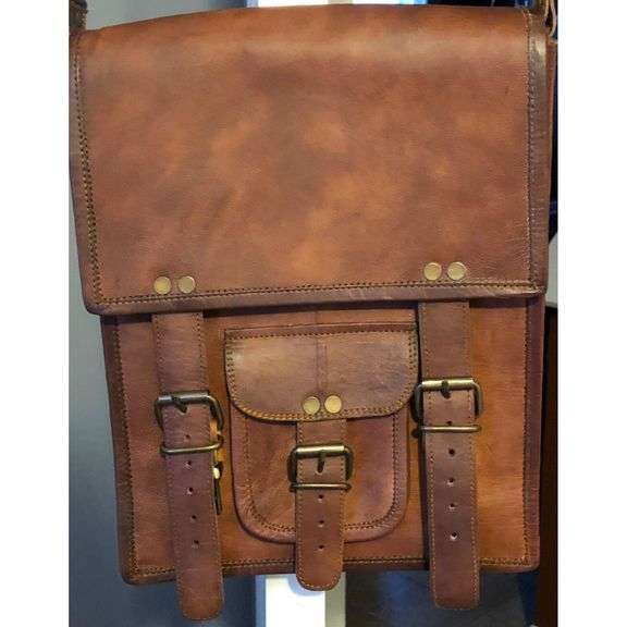 Full Grain Leather Crossbody Messenger Bag