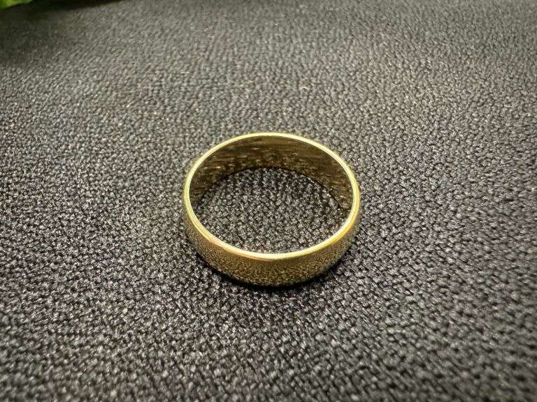 14k Yellow Solid Gold 6mm Domed Plain Men's Women's Wedding Band Size 13