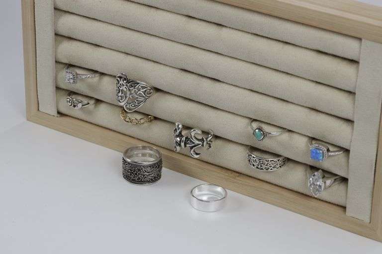 Sterling Silver Curated Ring Assortment Various Sizes & Styles (10 Ring Lot)