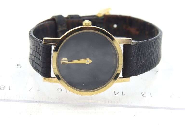 Movado Museum 24mm quartz black dial watch