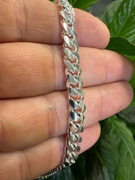 Sterling Silver Solid Miami Cuban Link Chain 6.8mm 925 Italy Heavy Curb Necklace 18" Inch