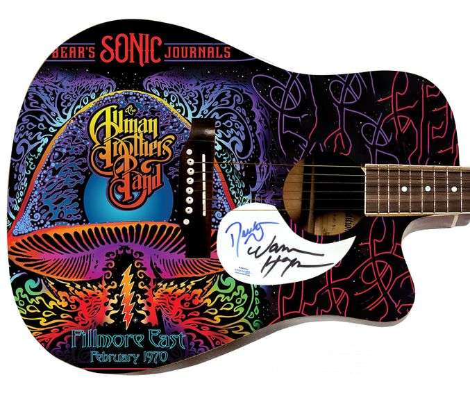The Allman Brothers Band Autographed 1/1 Custom Graphics Photo Guitar ACOA
