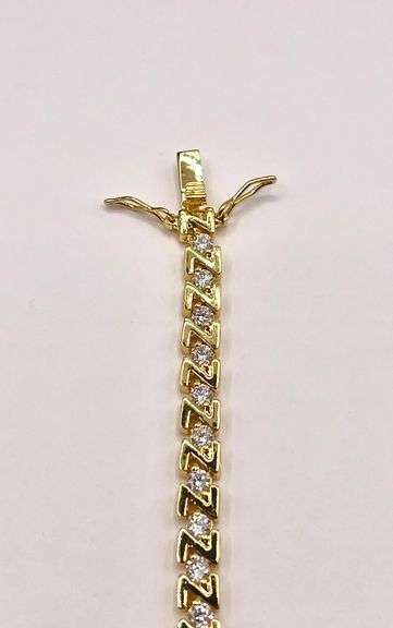 Dazzling 14 Kt 16.3 Grams Yellow Gold Plated Tennis Bracelet