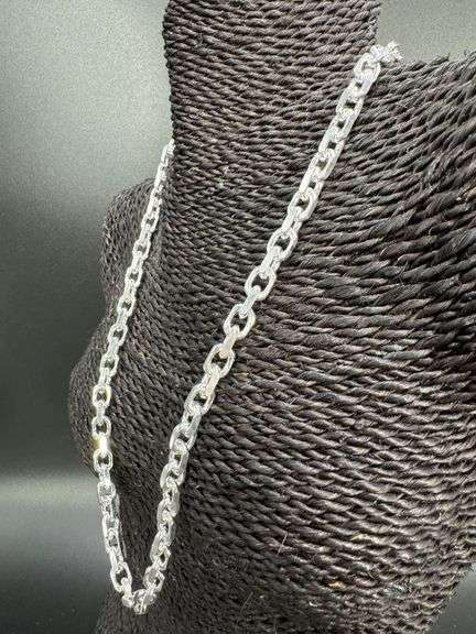 Sterling Silver Diamond-Cut Large Anchor Cable Chain 8mm Solid 925 Italy New Necklace 24"