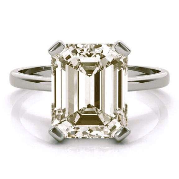 Sparkling 2.5 Ct Golden Amber Ice Simulated Lab Diamond Ring