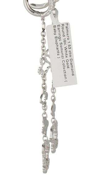 New Palmiero Somenzi 1.53ctw Diamond Baby Elephants Dangle Earrings in 18K