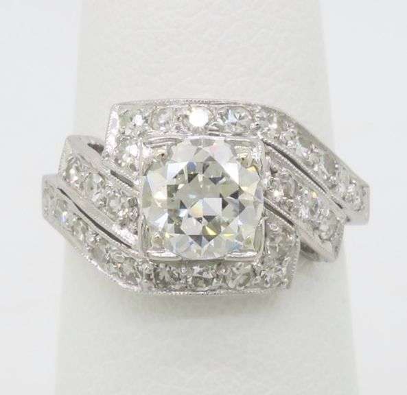 Platinum Vintage Diamond Ring with 1.65CTW of Diamonds