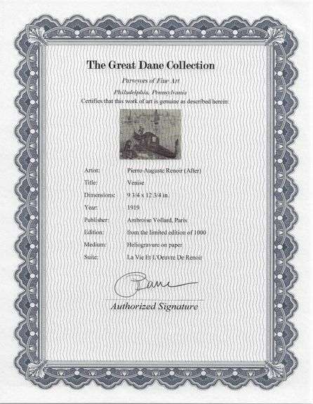 Limited Edition Pierre-Auguste Renoir (After) Original Heliogravure 1919