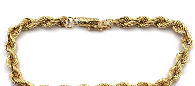 14kt Yellow gold rope bracelet