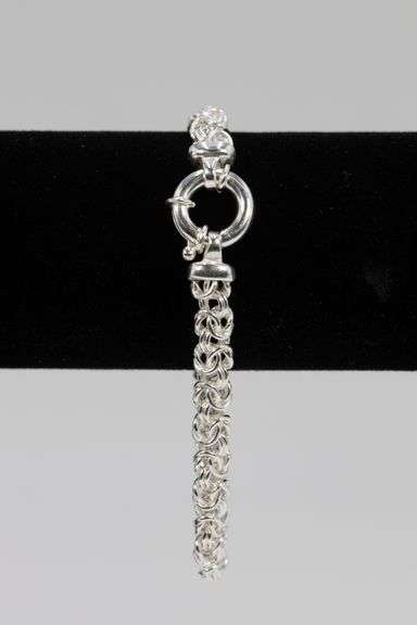 .925 Italian Sterling Silver 6.5mm Byzantine Bracelet 8 Inches