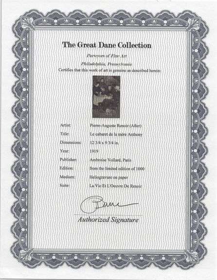 Limited Edition Pierre-Auguste Renoir (After) Original Heliogravure 1919