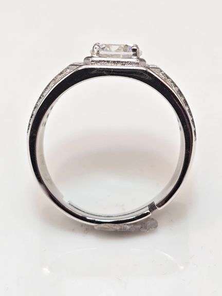 Men's 18 Kt White Gold Plate 1 Ct Lab Simulated Diamond Ring