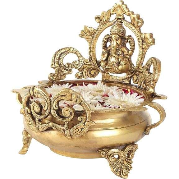 Brass Ganesha Carved Bowl