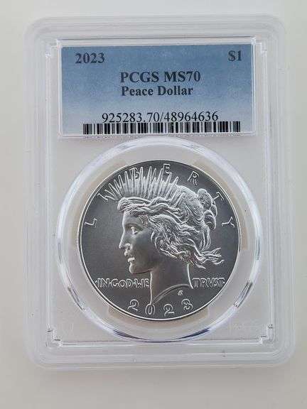 2023 Peace Silver Dollar, PCGS Certified MS70