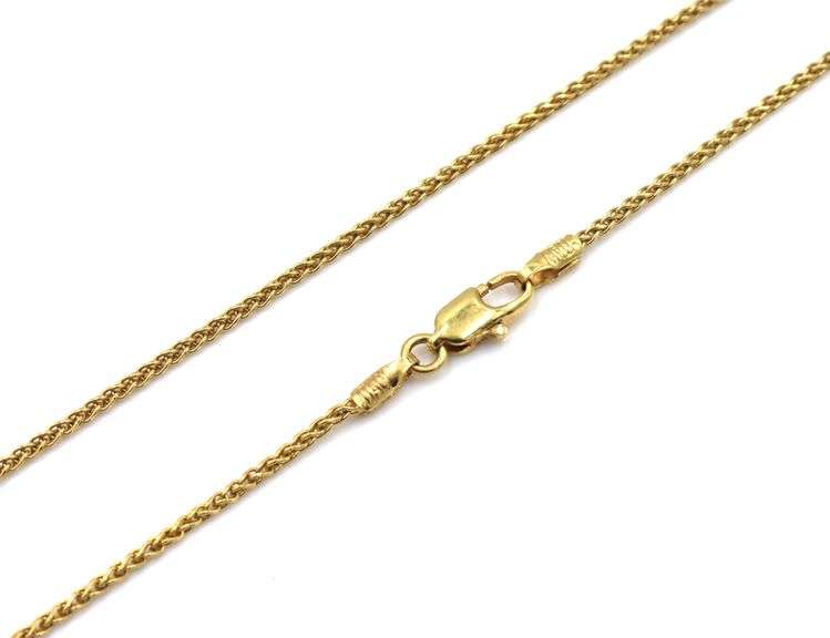 Smooth Feeling 14K YG Wheat Link Necklace